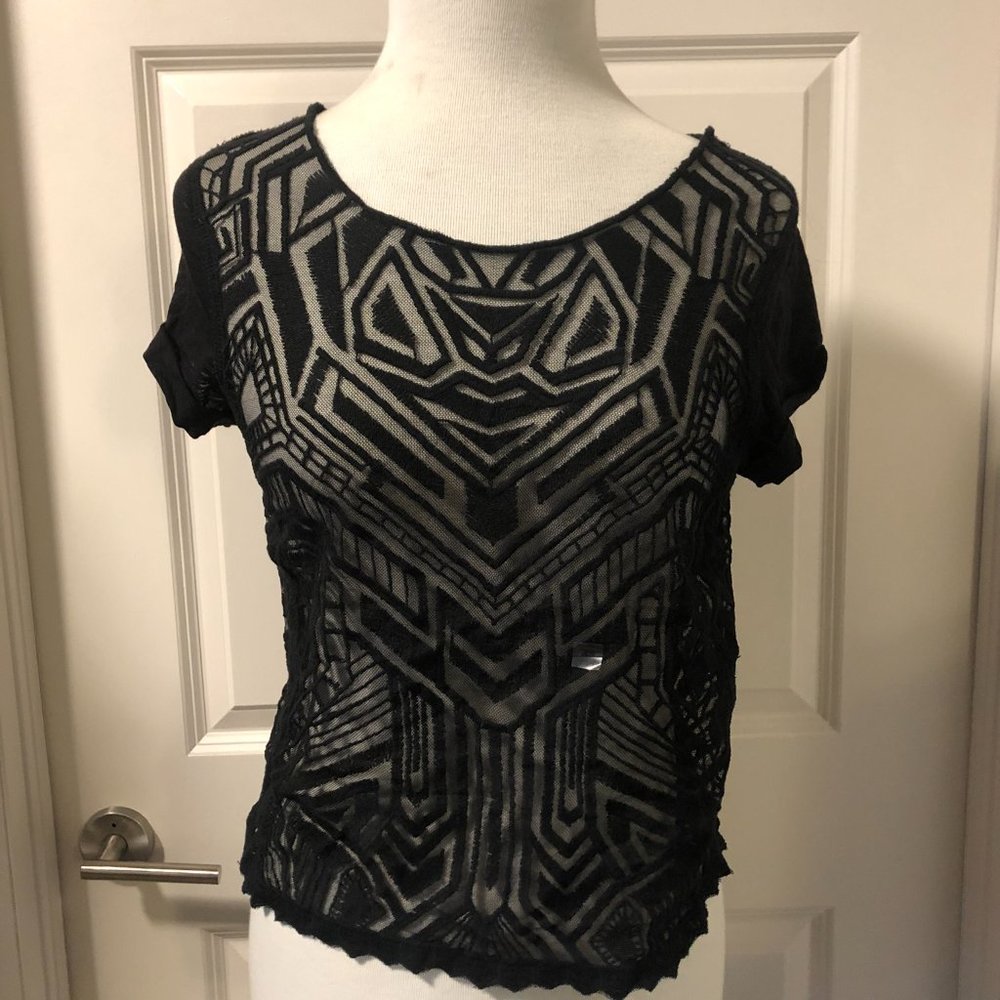 Black Top With Burn Out Detail